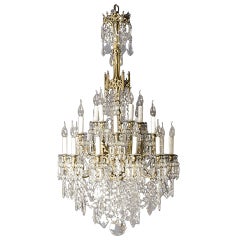 Antique 19th c. French chandelier with crystal 