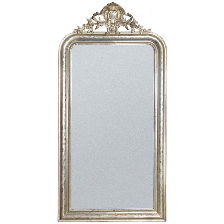 19th Century Silver French Mirror For Sale at 1stdibs