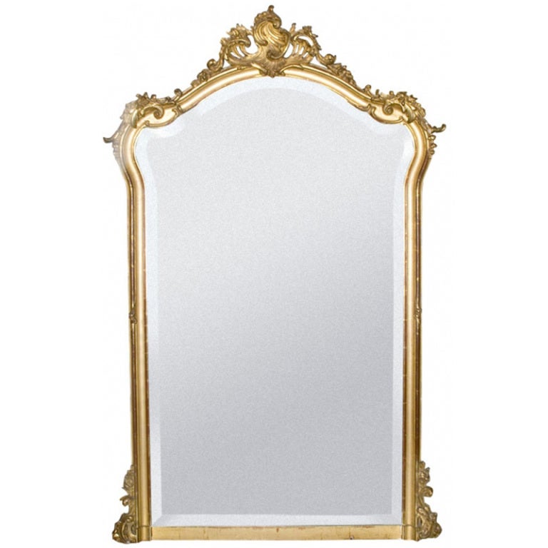 19th c. Rococo Louis Quinze gold gilded mirror at 1stdibs