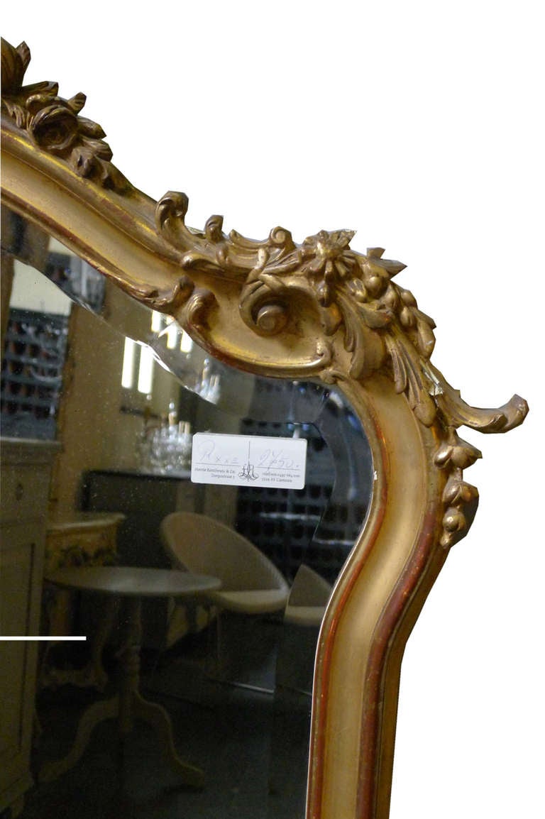 19th Century 19th c. Rococo Louis Quinze gold gilded mirror