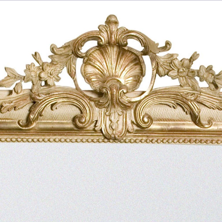 19th c. shell crown French mirror