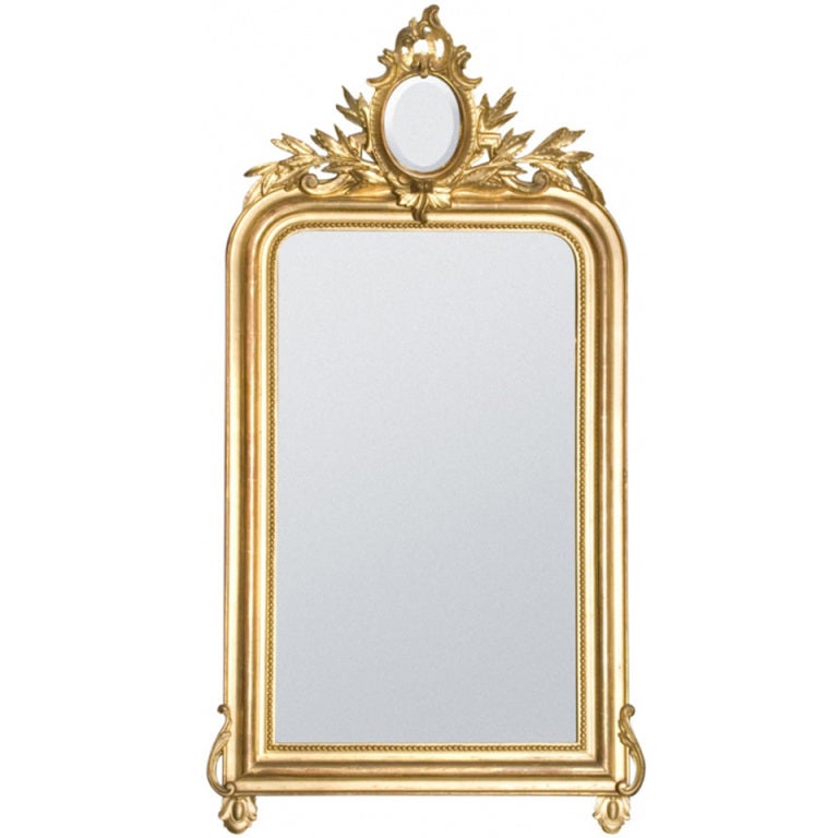 19th Century Gold Gilded Baroque French Mirror at 1stDibs