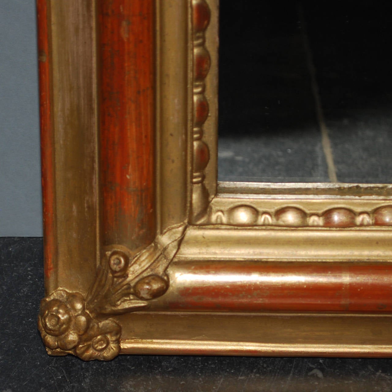 19th Century Gold Gilded Louis Philippe Mirror In Good Condition In Casteren, NL