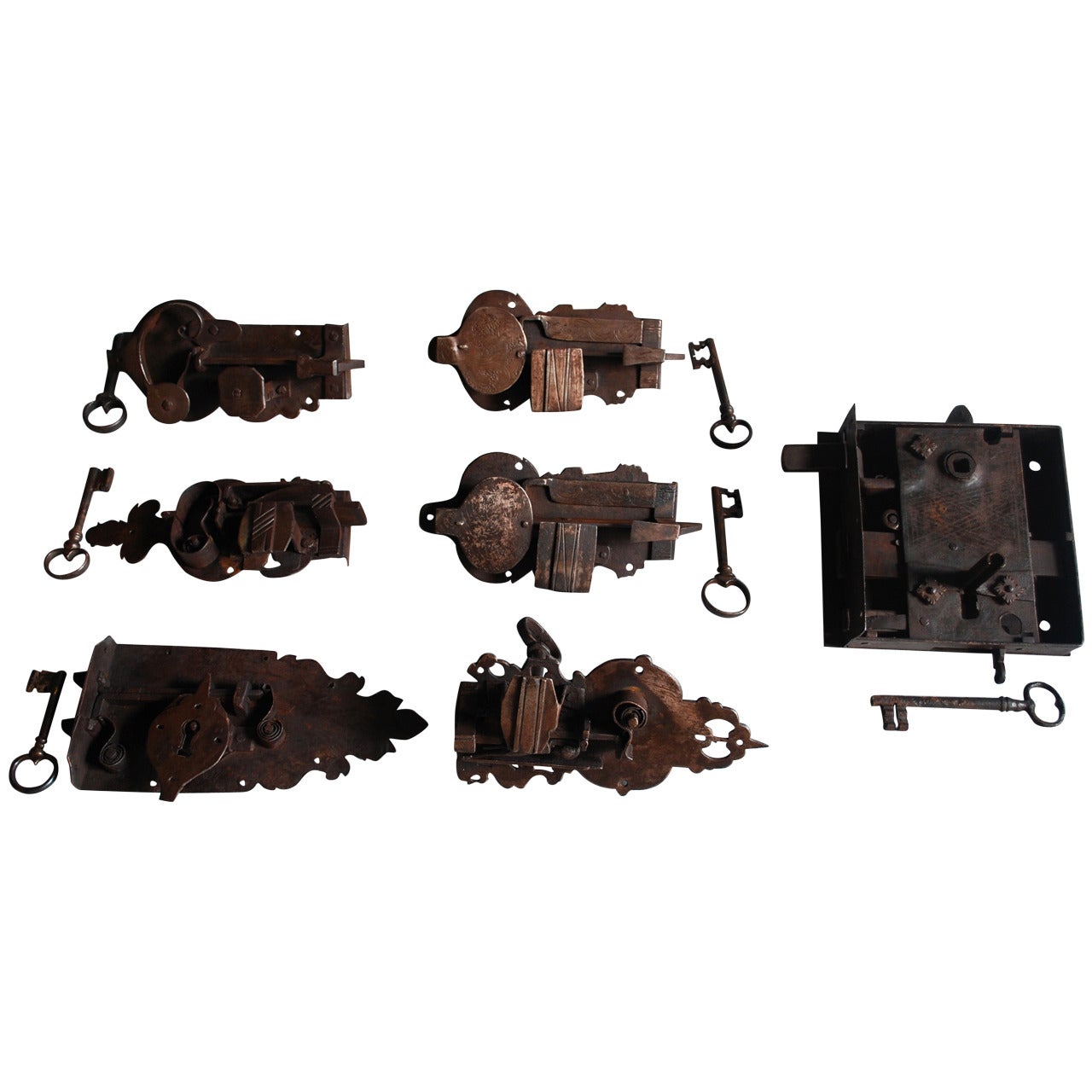 Lot of 17th and 18th Century Wrought Iron Locks