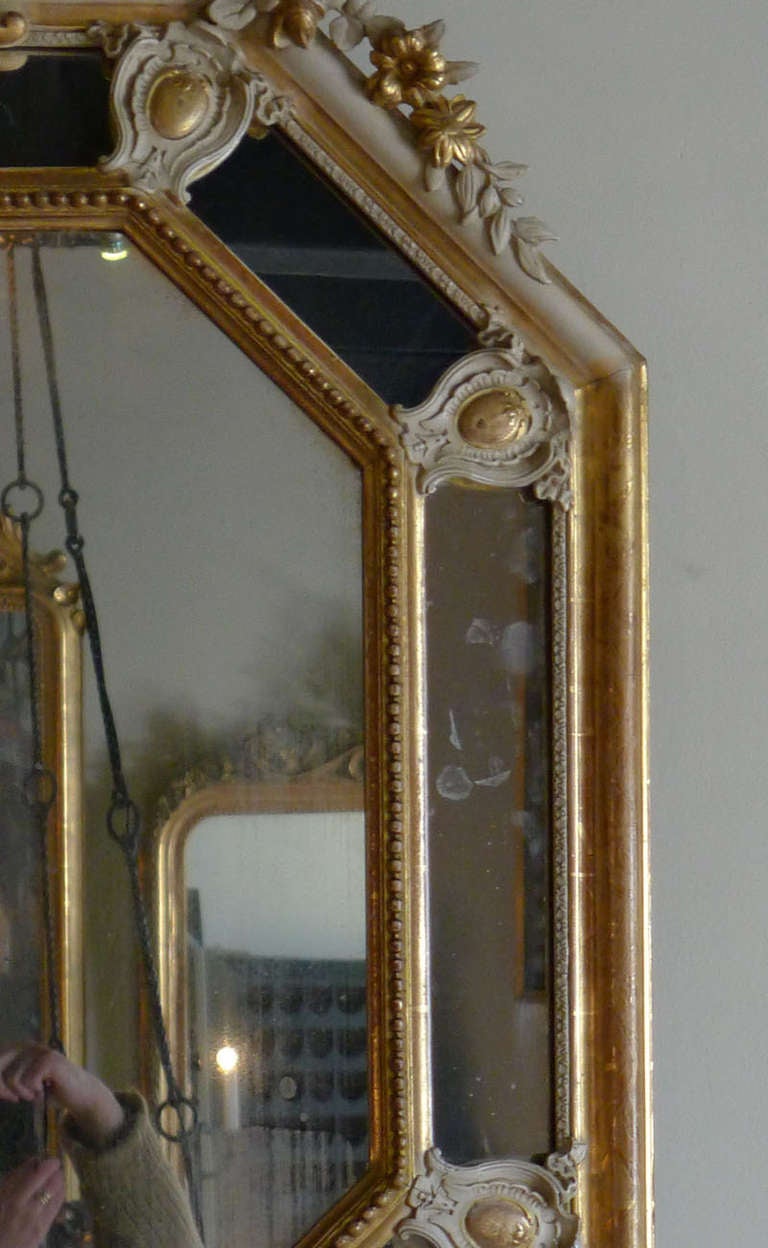 19th Century Gold Gilded Octangular Baroque Mirror 2