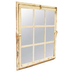 Antique 19th Century Cast Iron Windowframe as Mirror