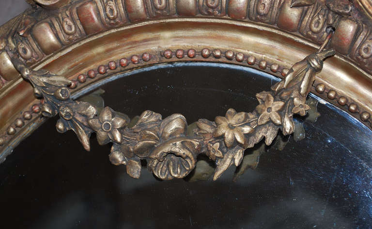 19th Century French Oval Mirror In Good Condition In Casteren, NL