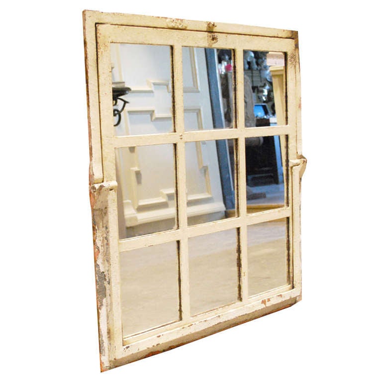 Industrial cast iron window frame with new mirrorglass.
Excellent for restoring an old (farm) house.
Originates France, dating, circa 1880.