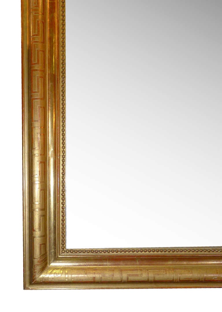19th c. Mirror with Shell Crown