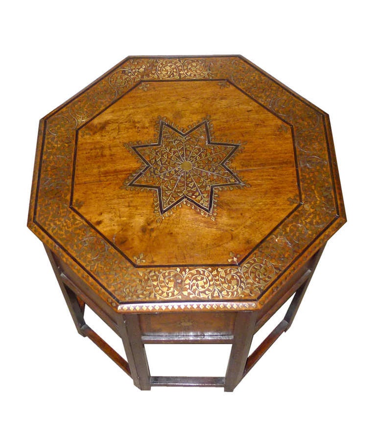 19th c. foldable Arabic travelers table