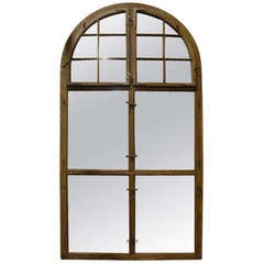 Pair of Two Wooden Window Frames as Mirrors