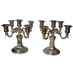 Pair of 20th Century Impressive Silverplated Candlesticks