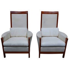 Vintage Pair of 20th Century Giorgetti Fauteuils by Umberto Asnago