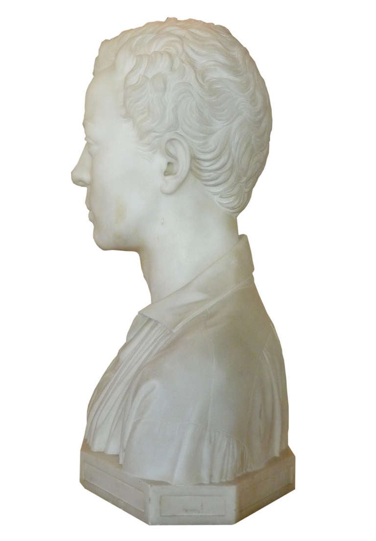 20th Century Marble Bust In Good Condition In Casteren, NL