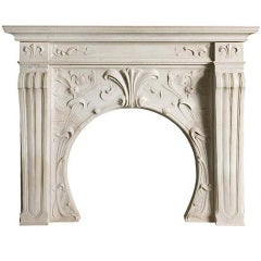 19th C. Art Nouveau Marble Fireplace 