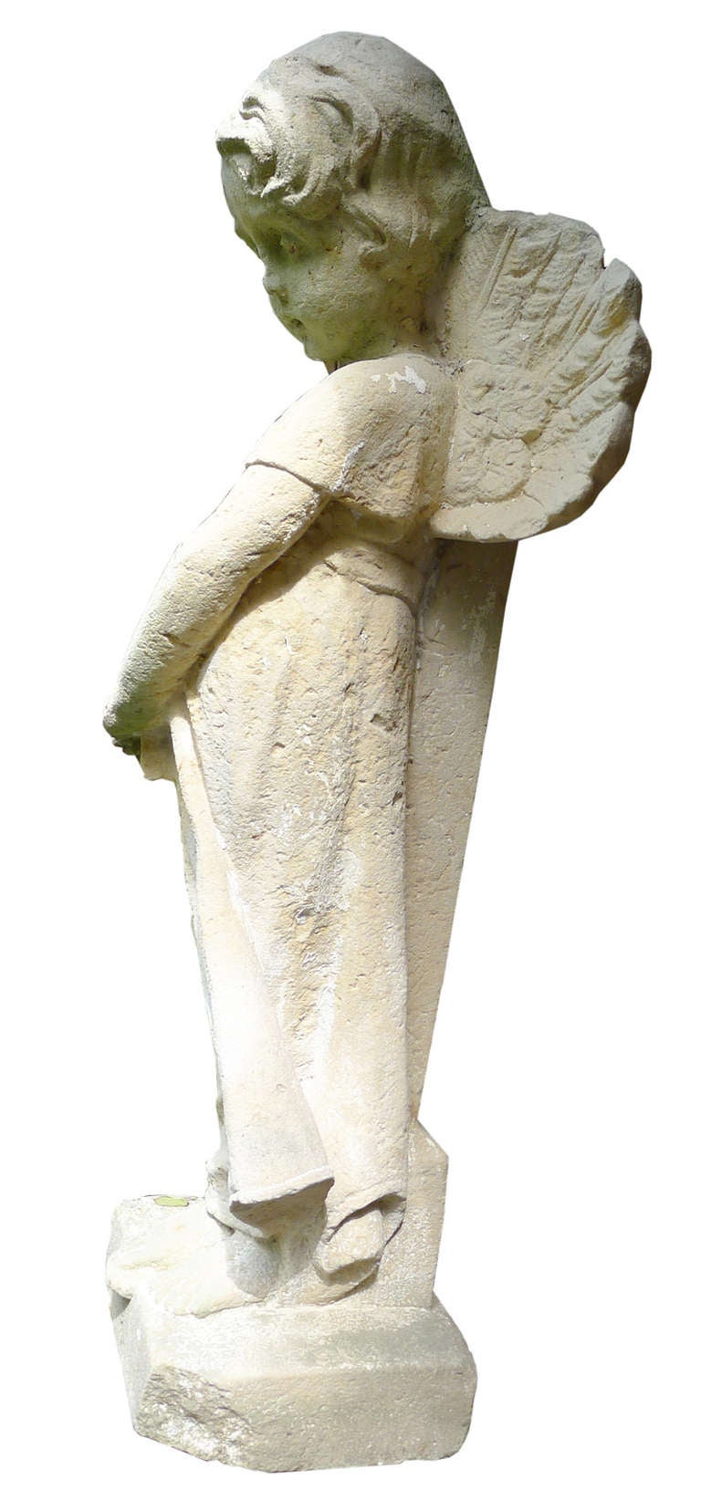 19th Century Sandstone Angel In Good Condition In Casteren, NL