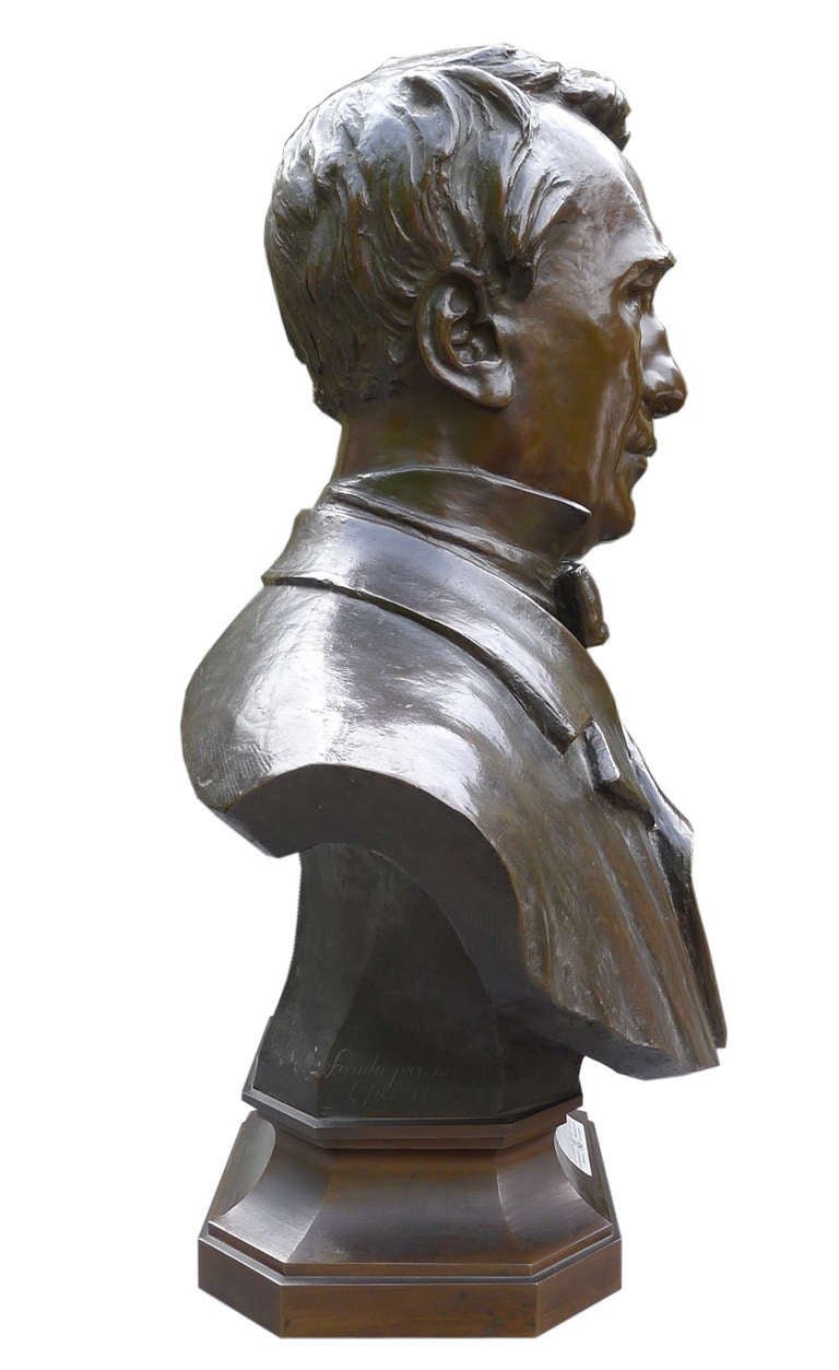 19th Century Brass Bust of Rispal In Good Condition In Casteren, NL