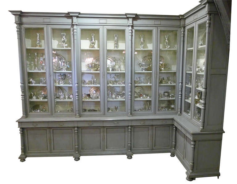 library cabinet with glass