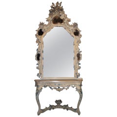 19th Century Venetian Console Table with Mirror