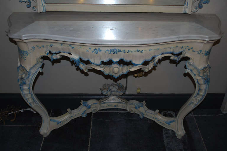 Italian 19th Century Venetian Console Table with Mirror