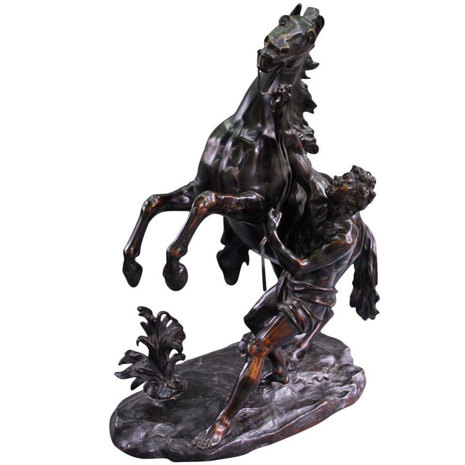 XIXe siècle Cheval de Marly en bronze d'après Cousteau