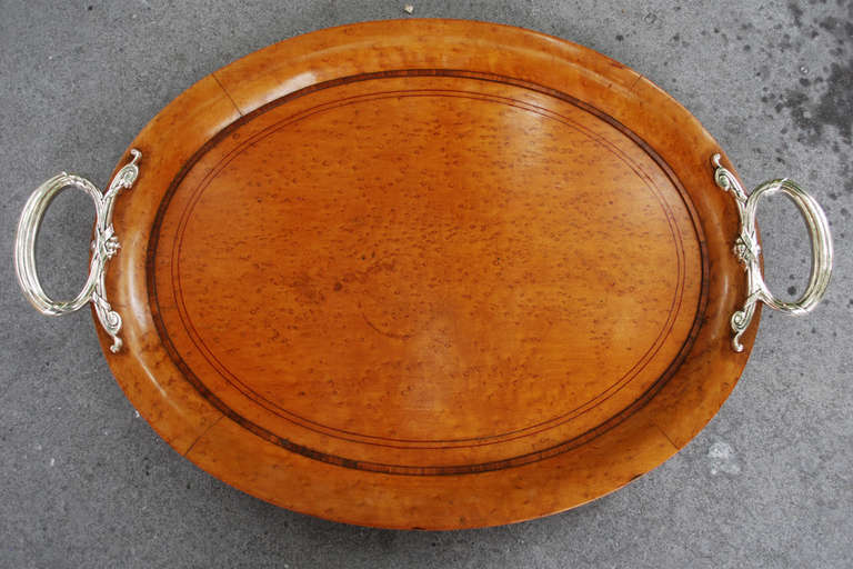 20th Century Birds Eye Maple Wood Serving Tray