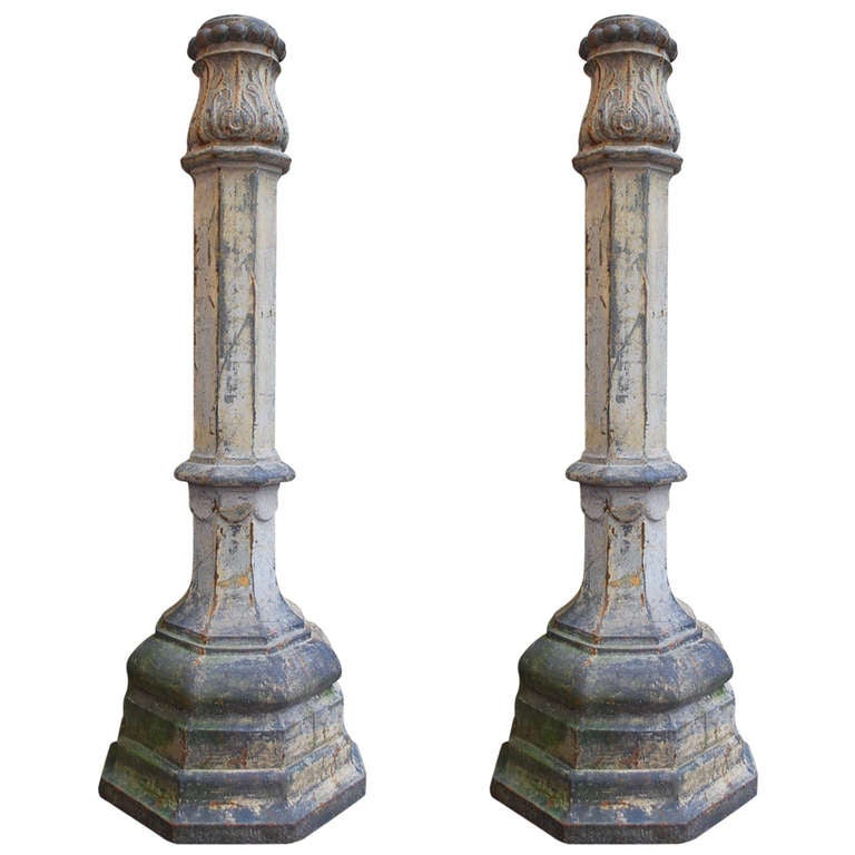 Pair of 19th Century Cast Iron Pillars at 1stdibs