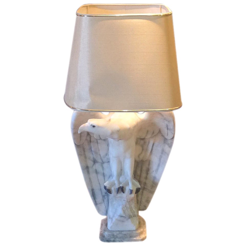 20th Century Art Deco Eagle Marble Lamp
