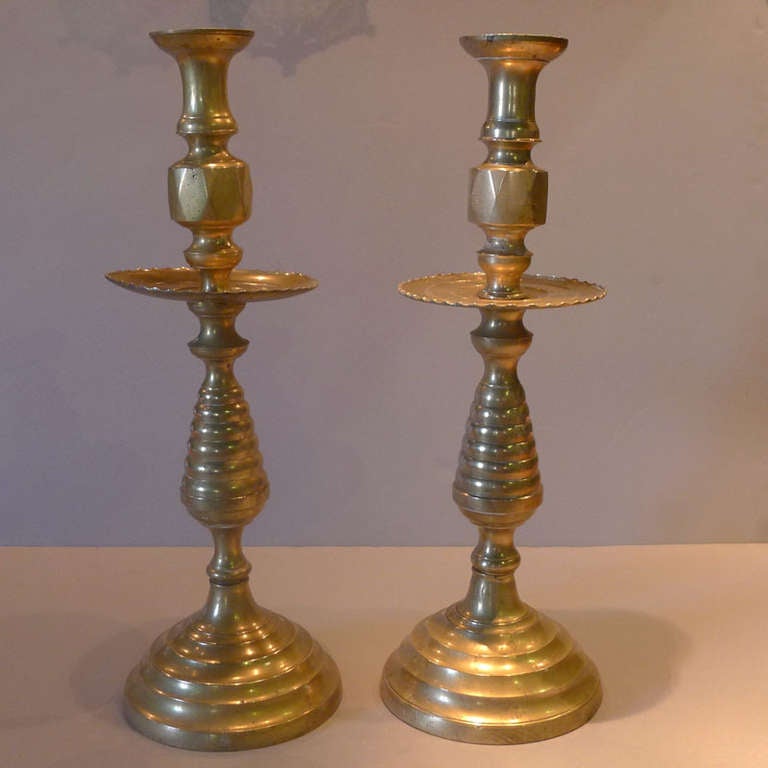 Pair of firm 19th century copper candleholders.
Originates Nothern France, dating circa 1850.