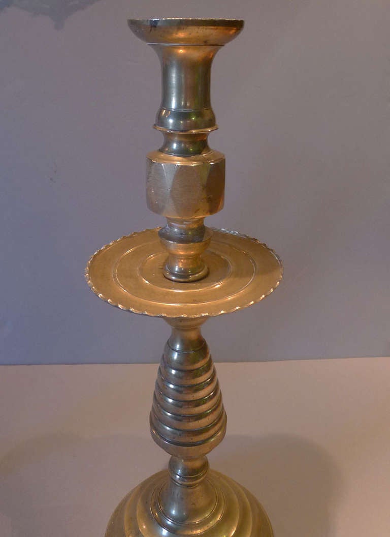Pair of 19th Century Copper Candleholders In Good Condition For Sale In Casteren, NL
