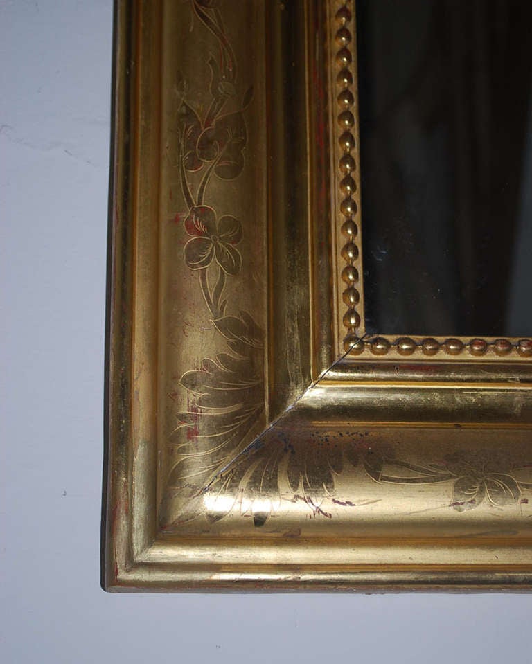 Antique 19th Century Large Gold Gilded Baroque Louis Philippe Mirror 6