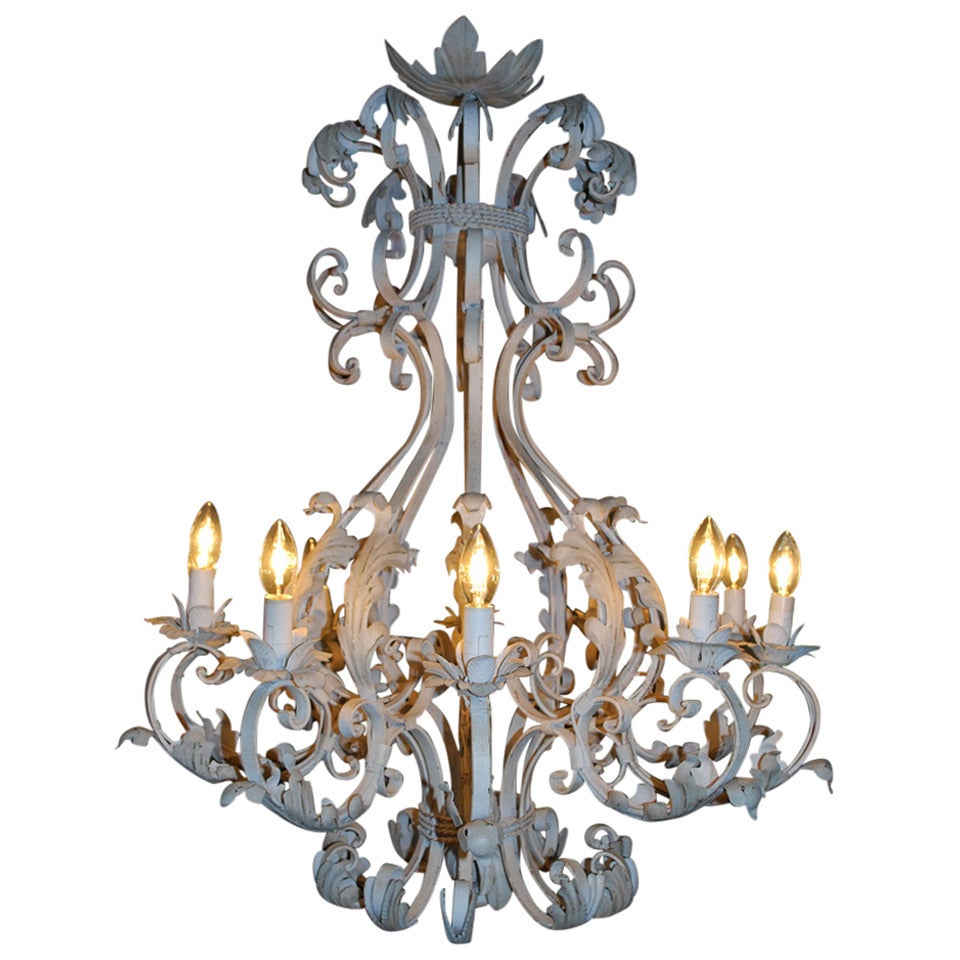 20th c. Iron Chandelier 10 lights