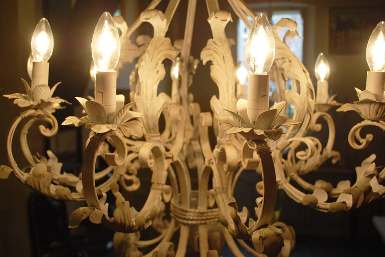 French 20th c. Iron Chandelier 10 lights