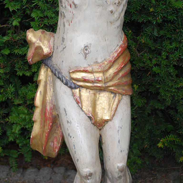 Elm 19th Century Wood Carved Statue of Jesus Christ