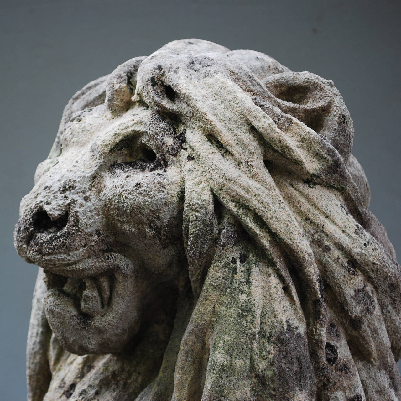 Italian Pair of 20th Century Sculpted Sandstone Lions
