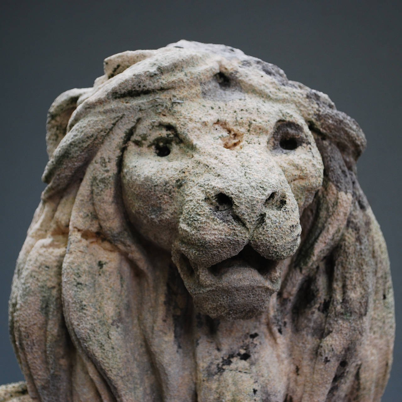 Pair of 20th Century Sculpted Sandstone Lions 2