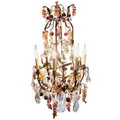 19th Century Crystal Fruit Chandelier 1