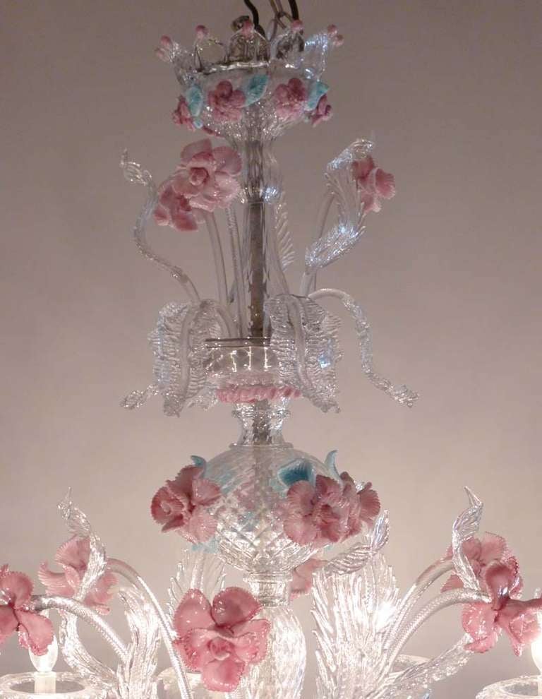 Großer venezianischer Murano-Kronleuchter des 20. Jahrhunderts mit Blumen 3