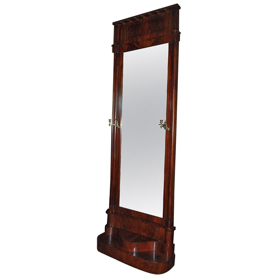 19th Century Large Mahogany Mirror For Sale