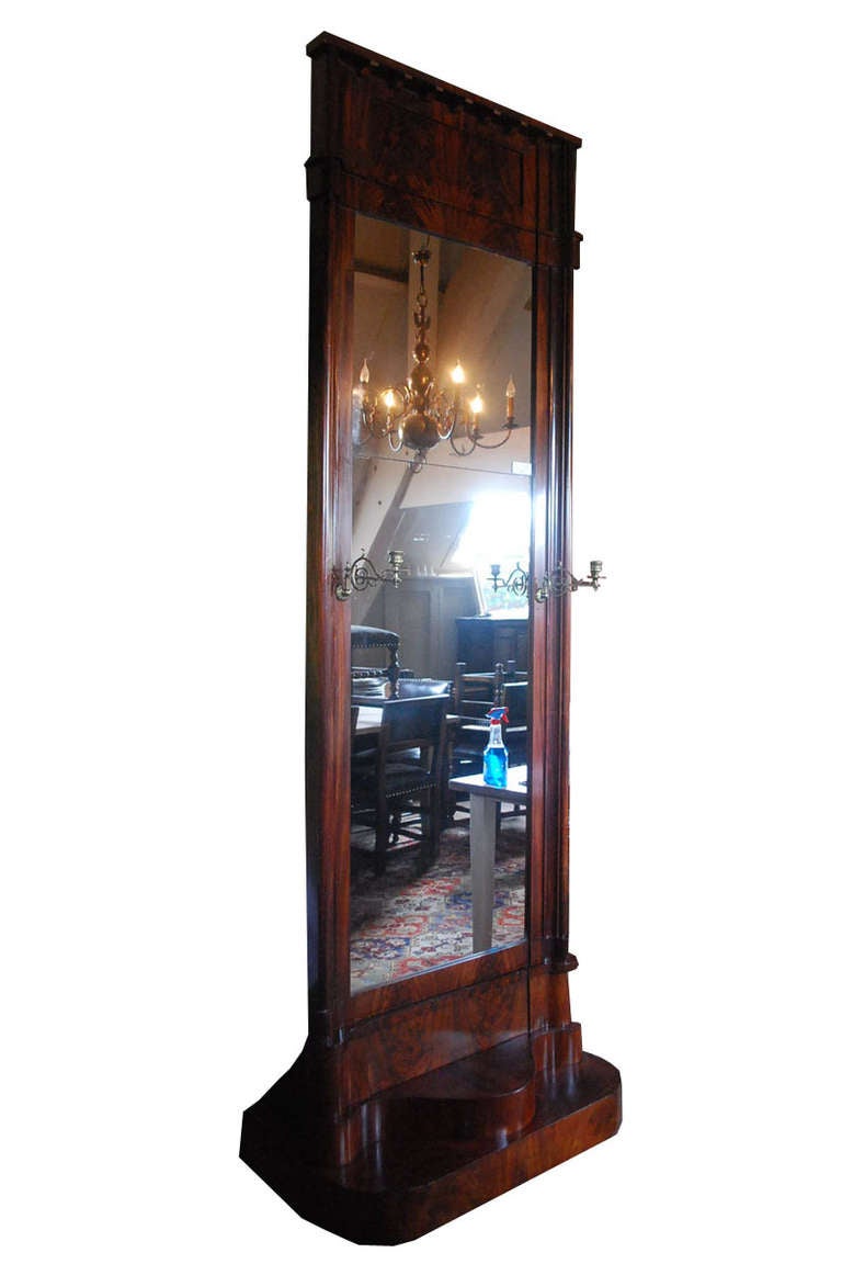 Dutch 19th Century Large Mahogany Mirror For Sale