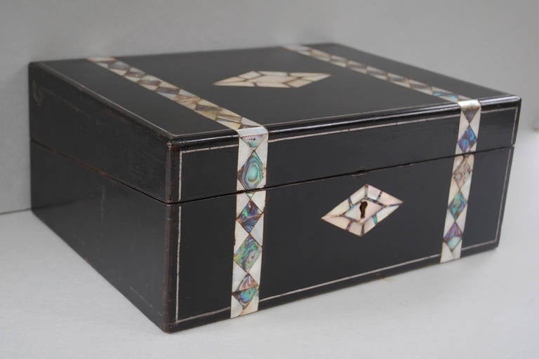 English 19th Century Mother of Pearl Inlay Writing Box