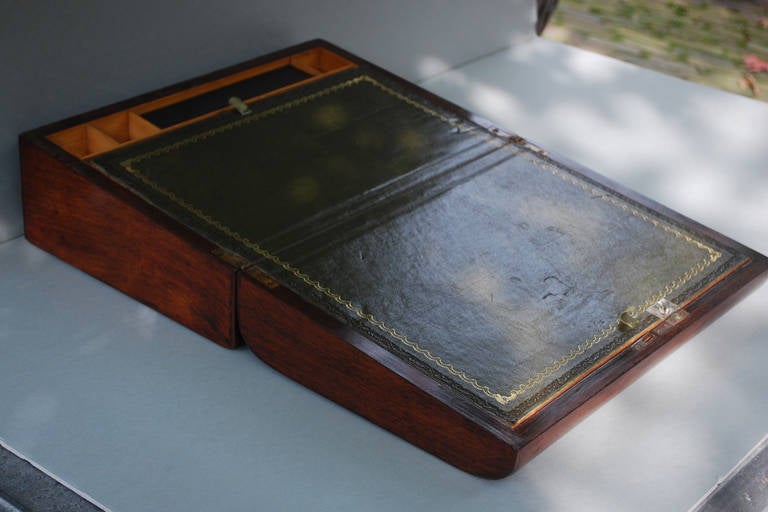 English 19th Century Mahogany Writing Box For Sale