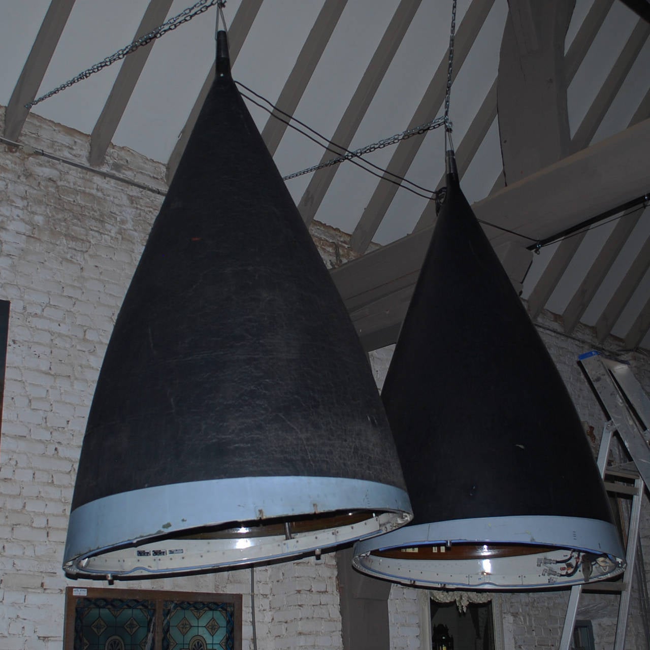 British Pair of huge Industrial Lights Made from Panavia Tornado Jet-Fighter