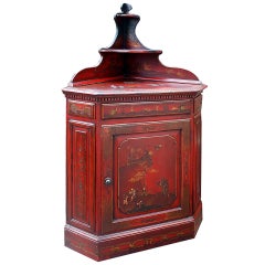 18th Century Oakwood Chinoiserie Corner Cupboard