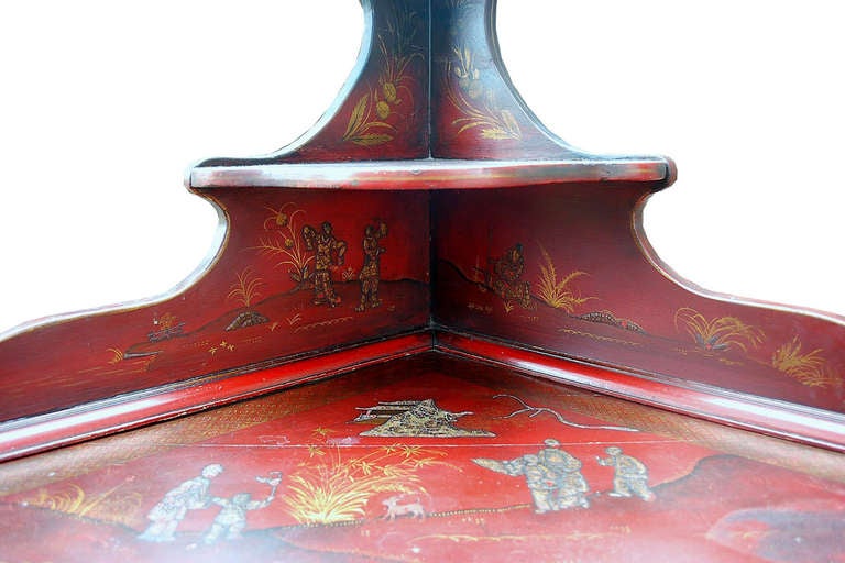 18th Century Oakwood Chinoiserie Corner Cupboard 3