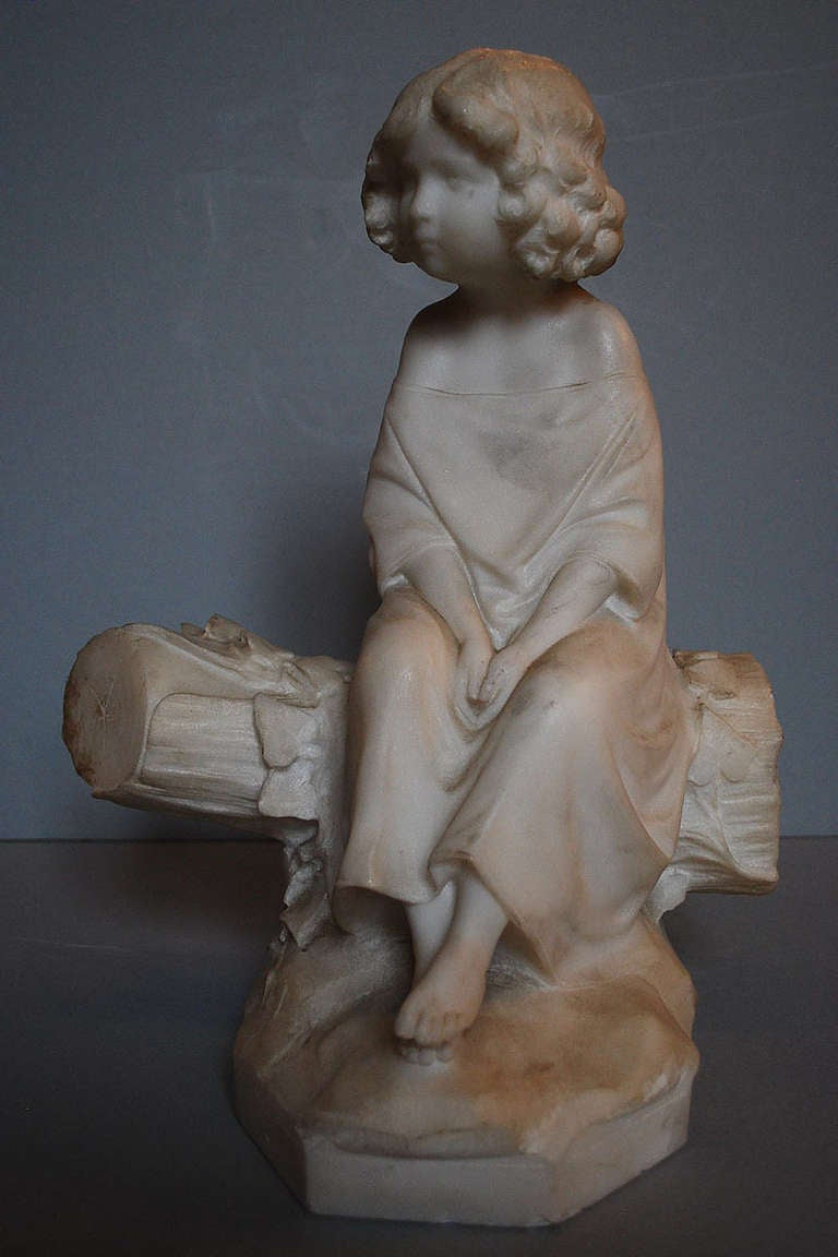 Italian 20th c. Marble Statue by G. Pugi