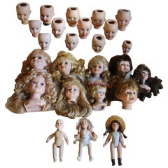 20th Century Vintage Porcelain Doll Heads