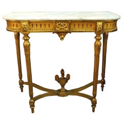 19th Century Empire Giltwood Console Table