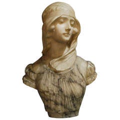 19th Century Bust of a Maiden by G. Pugi