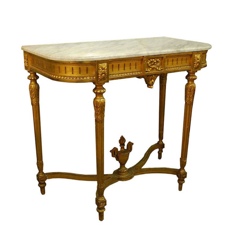 19th Century Empire Giltwood Console Table